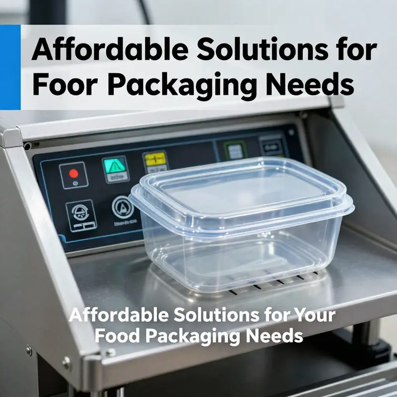 An overview of a disposable plastic food container making machine in operation.