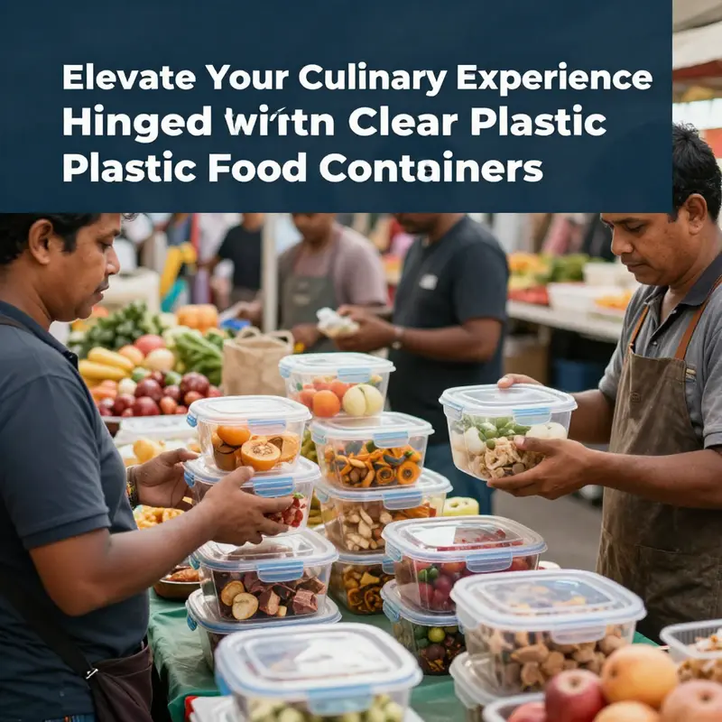 Diverse sizes of hinged clear plastic food containers expertly displaying food items.