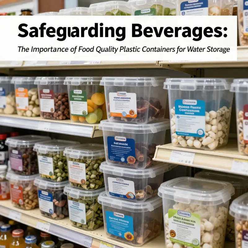Food-grade plastic containers ready for water storage, exemplifying quality and safety in beverage service.