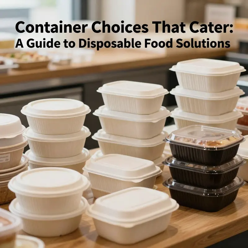 A lively food service environment displaying a variety of disposable food containers in real-world applications.