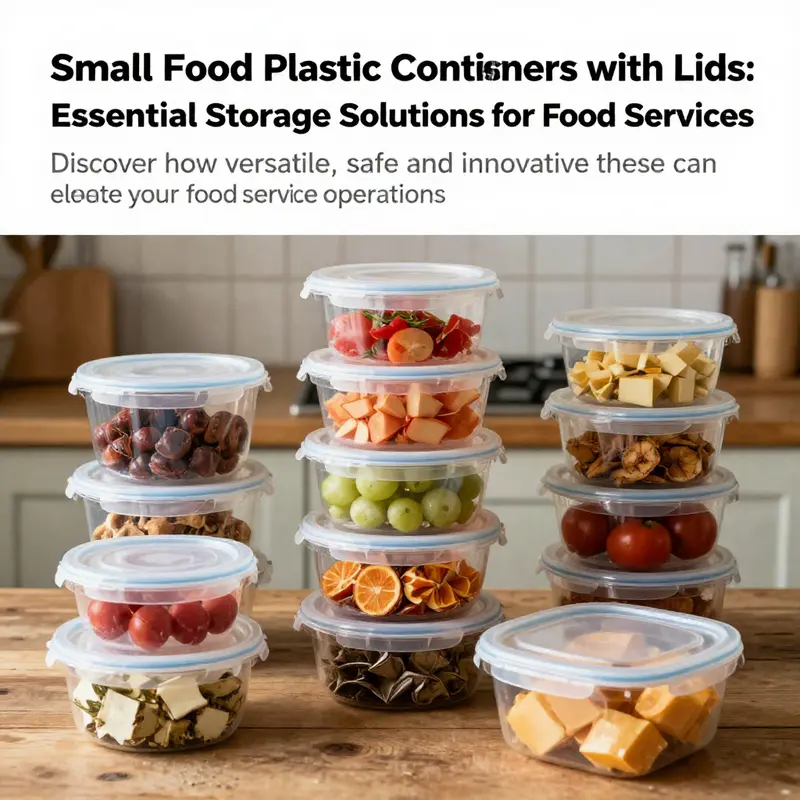 A collection of photo-realistic small food plastic containers filled with food, emphasizing their importance in kitchen storage.