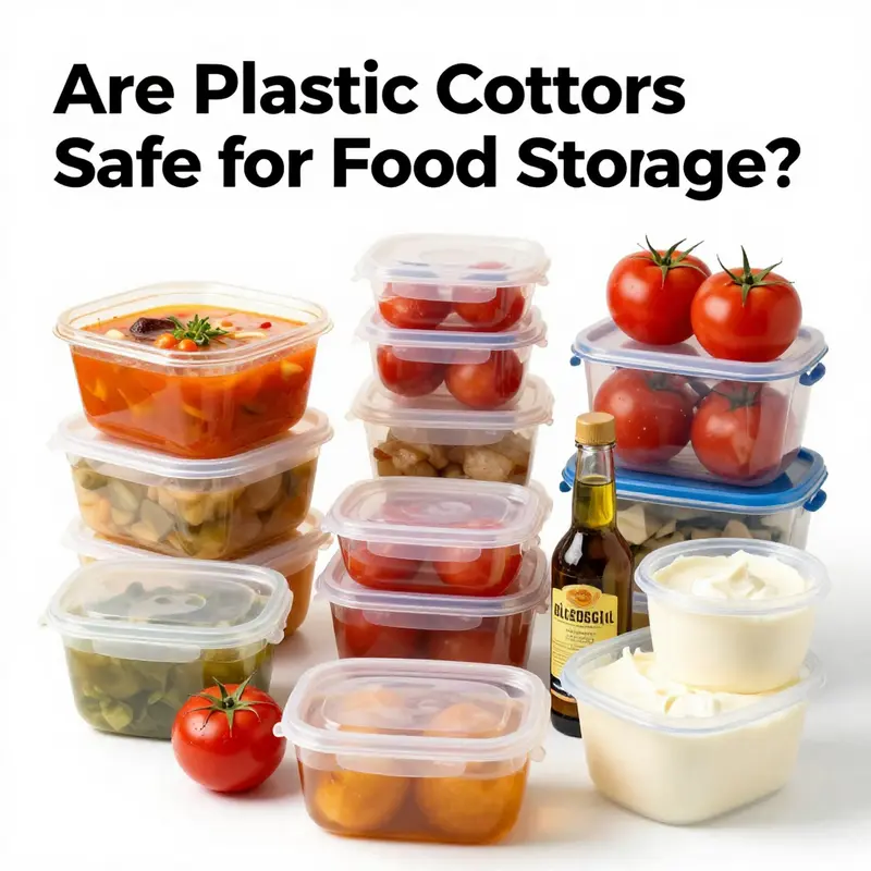 Different types of plastic containers highlighting the potential risks of chemical leaching.