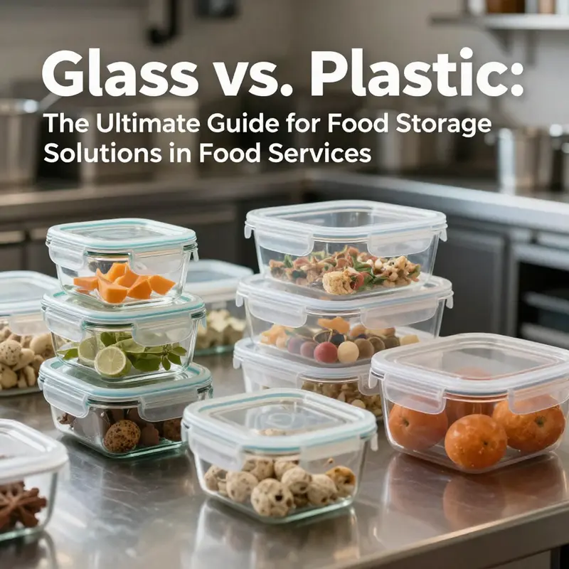 A visual comparison of glass and plastic containers highlighting their use in food storage.