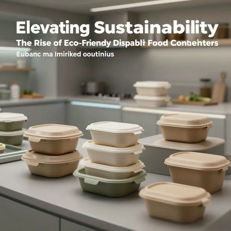 An array of innovative eco-friendly containers showcasing sustainable materials used in the food service industry.