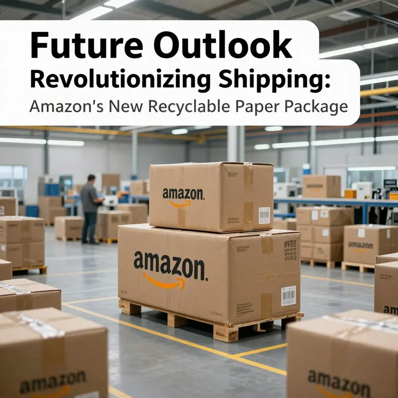 The innovative design of Amazon’s new recyclable paper package, highlighting its sturdy construction and eco-friendly materials.