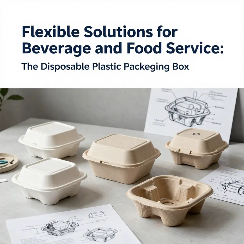 A variety of disposable plastic packaging boxes, illustrating the different materials and designs available for the food service industry.