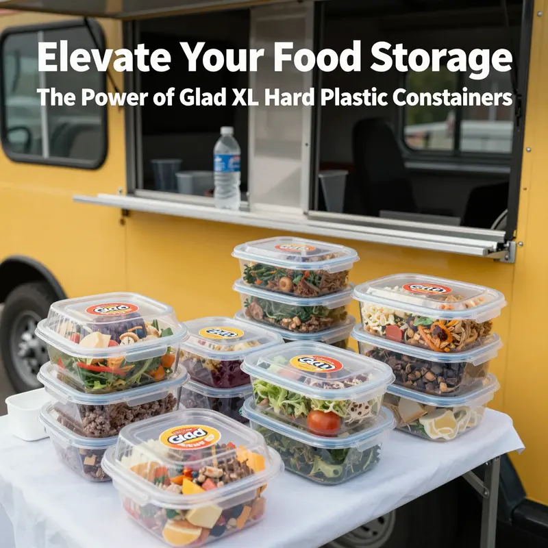 Highlighting the practical design and spaciousness of Glad XL Hard Plastic Food Containers.