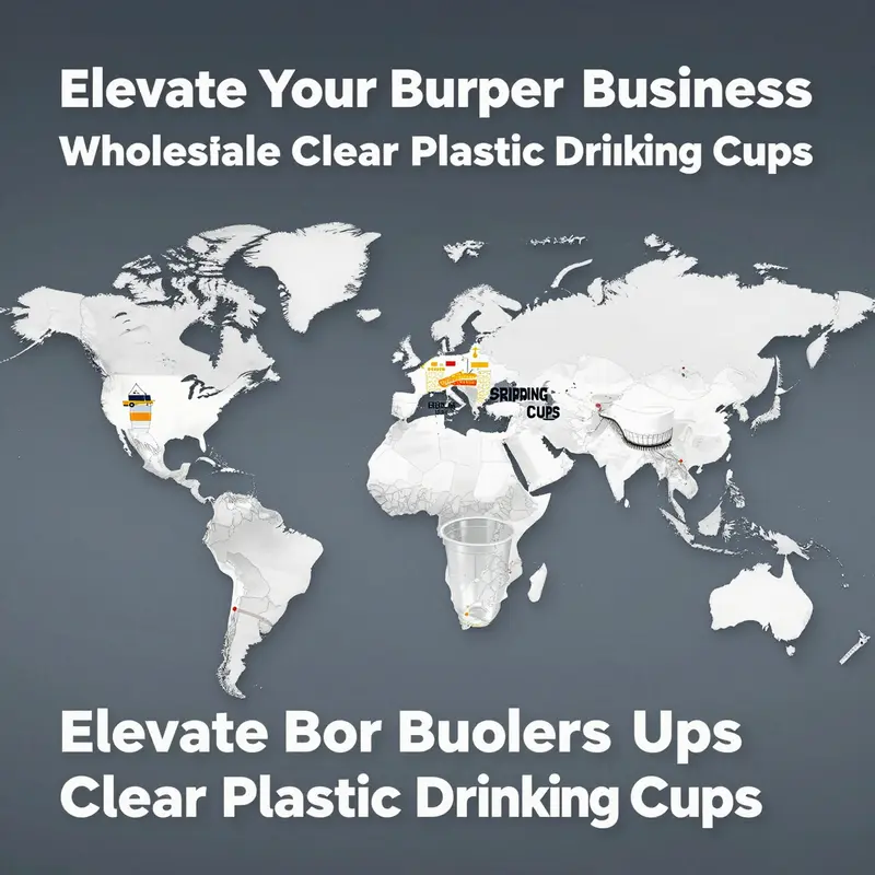 Showcasing the variety of customization available in clear plastic drinking cups for branding.