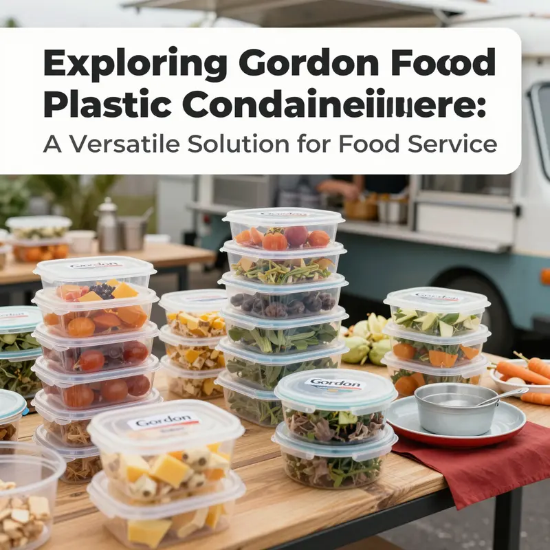 A versatile collection of Gordon Food plastic containers suitable for diverse food service applications.