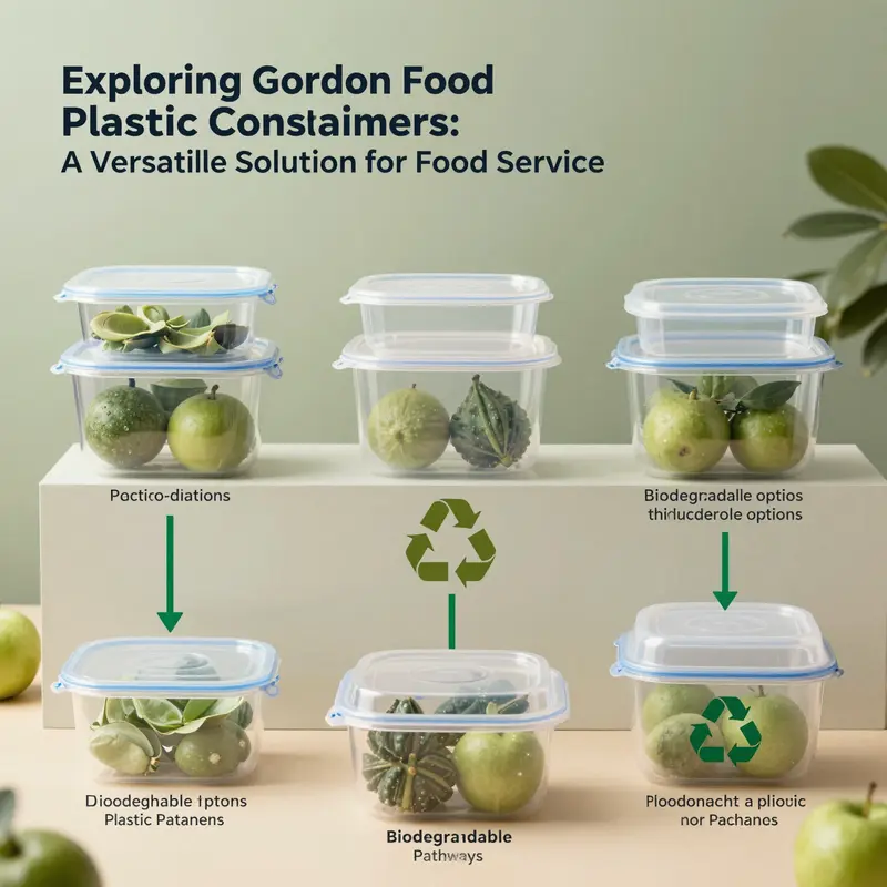 A versatile collection of Gordon Food plastic containers suitable for diverse food service applications.