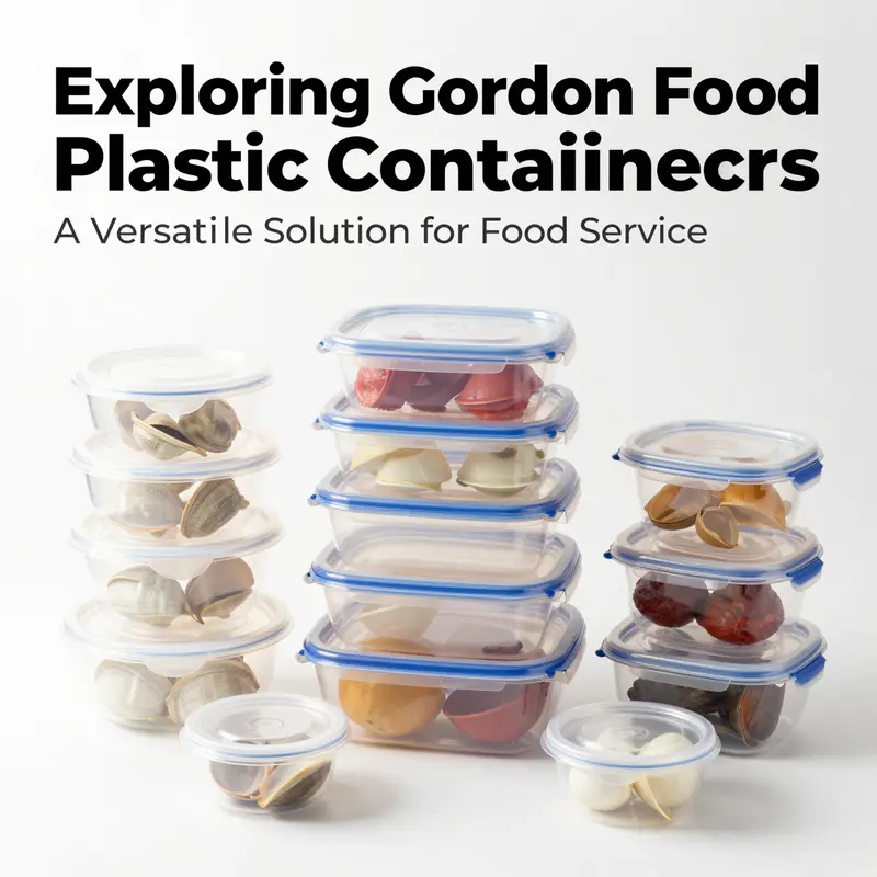 A versatile collection of Gordon Food plastic containers suitable for diverse food service applications.