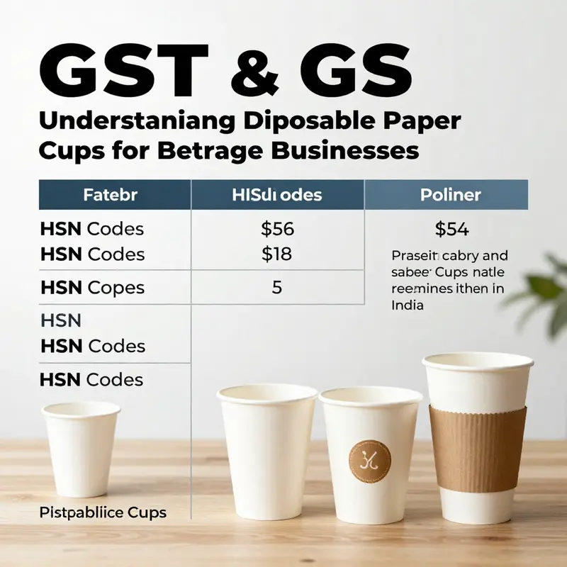 Overview of GST classification and rates for disposable paper cups in India.