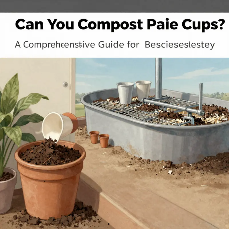 This infographic outlines the materials used in paper cups and their compostability status.