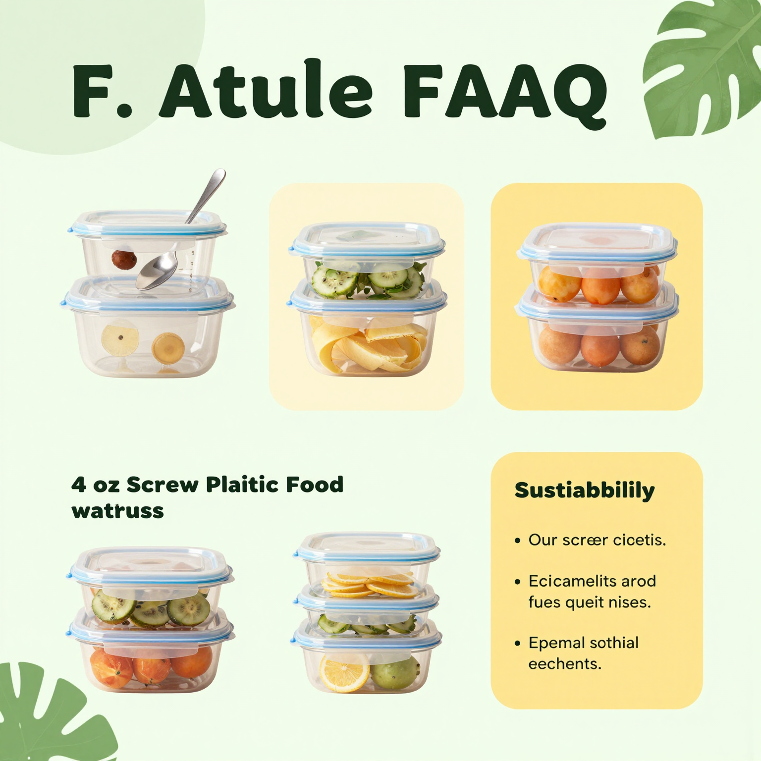 FAQ Section about 4 oz Screw Plastic Food Containers