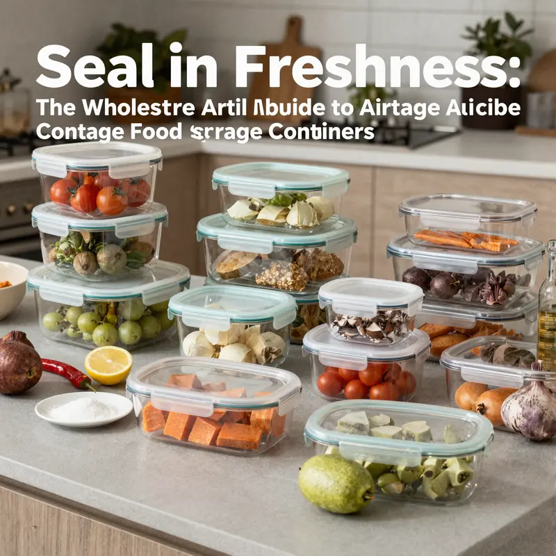 Durable airtight food storage containers emphasize the safety and longevity needed for everyday culinary operations.