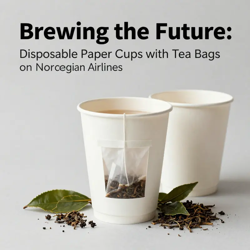 Airline disposable paper cups showcase branding, emphasizing the importance of customized beverage service.