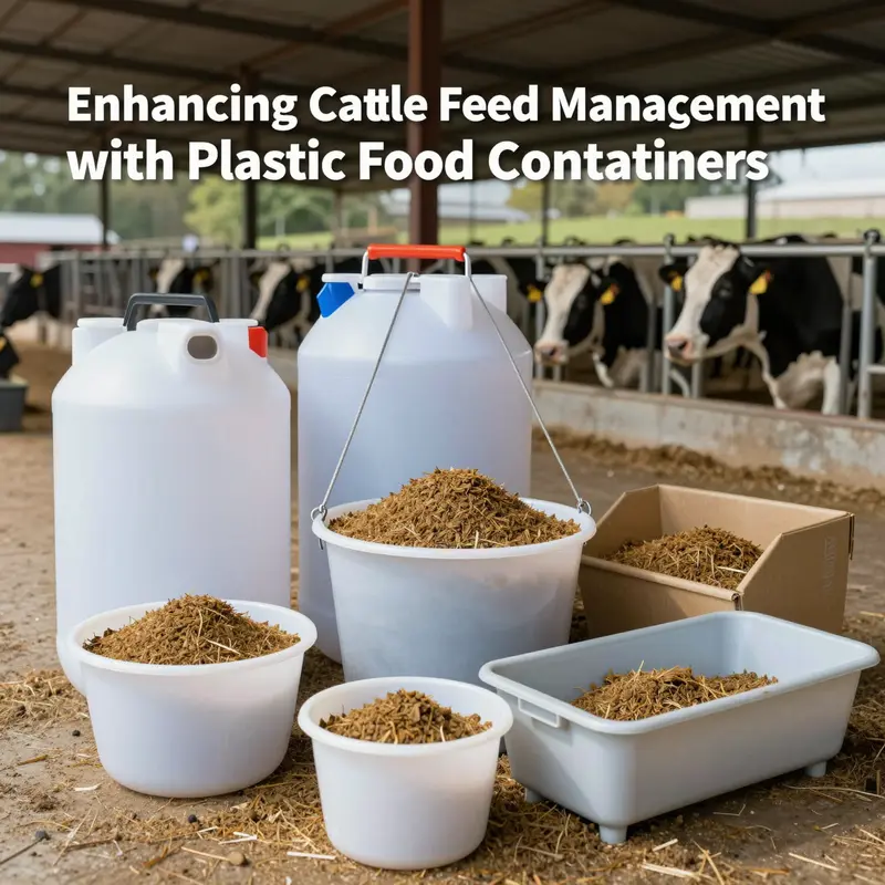Durable HDPE containers ensuring safe storage of cattle feed.