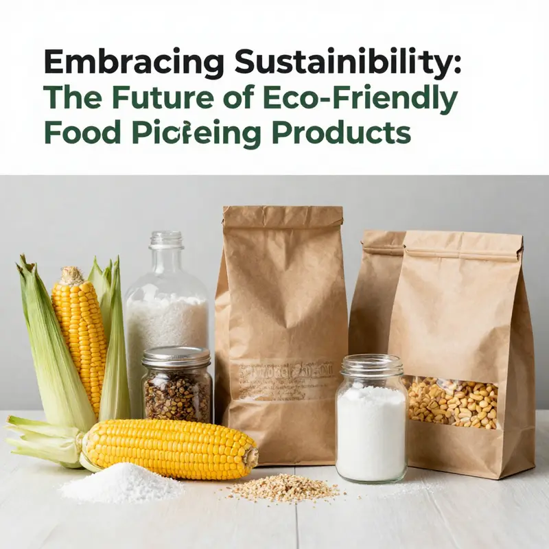 A vibrant assortment of eco-friendly food packaging options highlighting innovative materials.