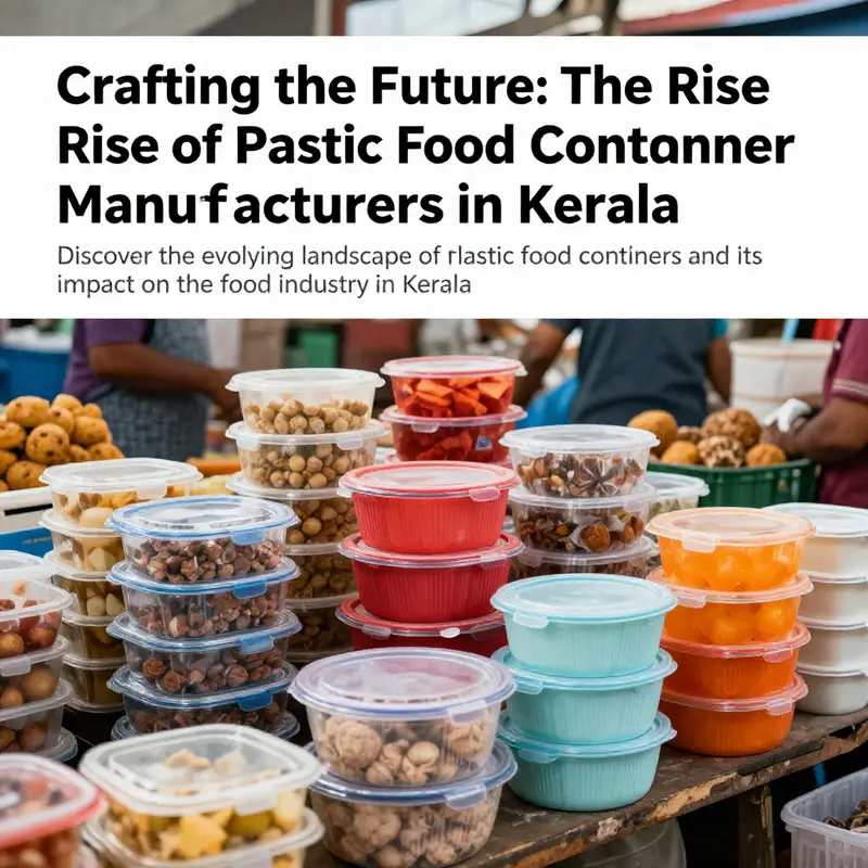 Kerala market filled with a variety of plastic food containers for businesses.