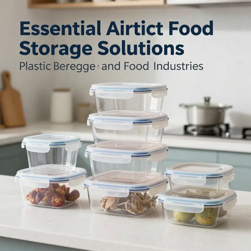 Showcasing key features of plastic airtight food storage containers in a well-organized kitchen.