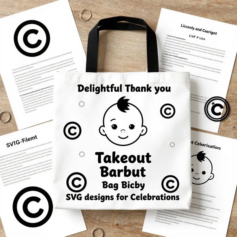 A vibrant display of thank you takeout bag baby SVG designs showcasing their charming and practical applications.
