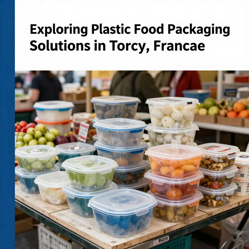 A diverse selection of plastic food packaging available in Torcy, France, reflecting local supplier options.