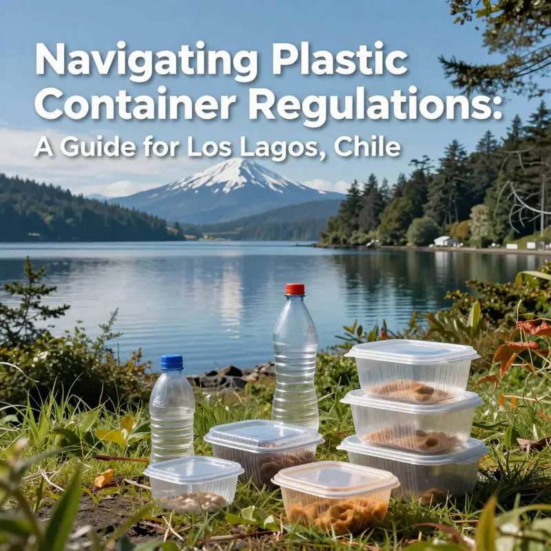 Scenic view of Los Lagos area emphasizing the balance between natural beauty and food packaging.