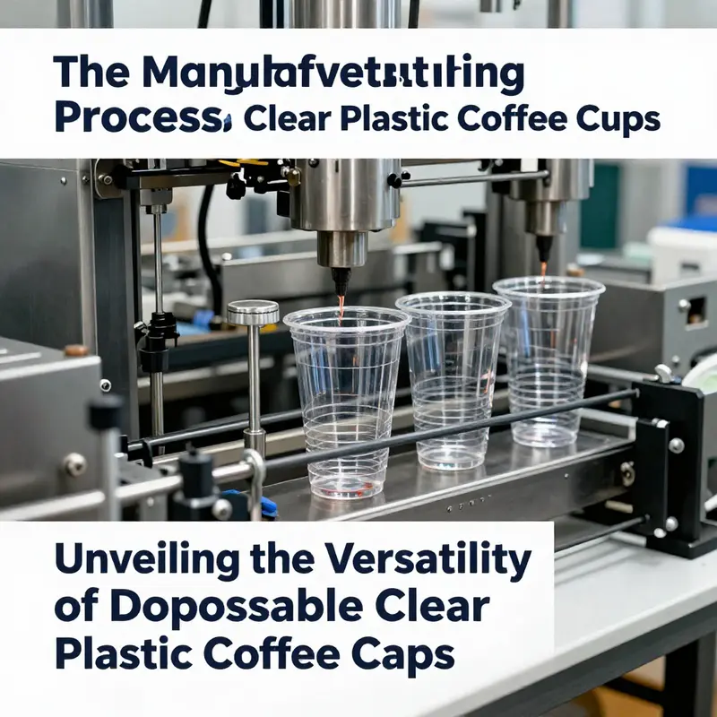 An industrial view of the manufacturing process of disposable clear plastic cups.
