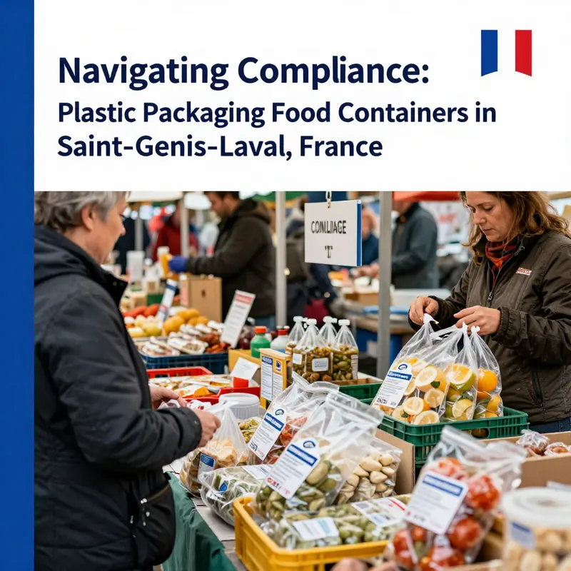 A representative assortment of plastic food containers essential for compliance in Saint-Genis-Laval.
