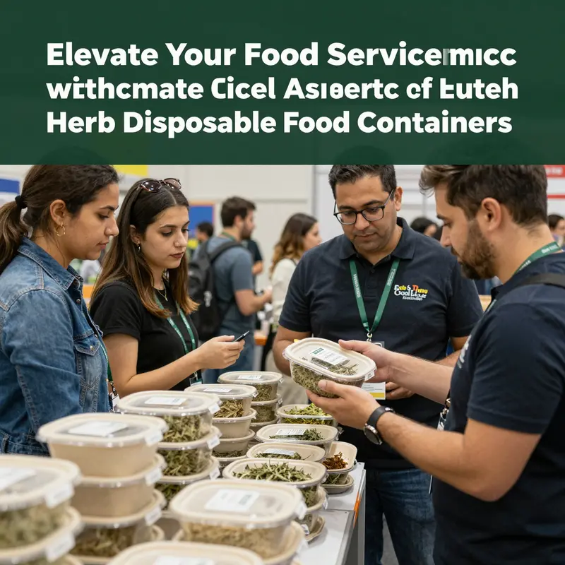 A variety of innovative herb disposable food containers designed for freshness and visual appeal.