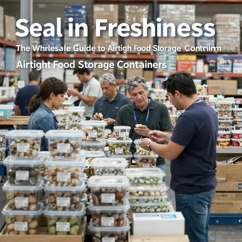 Durable airtight food storage containers emphasize the safety and longevity needed for everyday culinary operations.