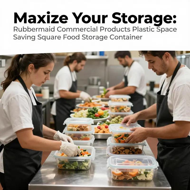 Rubbermaid’s square food storage containers efficiently organize ingredients in a vibrant kitchen setting.