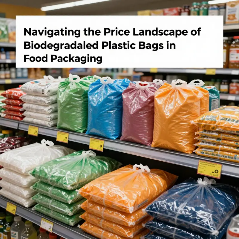A visual representation of the diverse biodegradable plastic bags available for food packaging, highlighting their competitive pricing.
