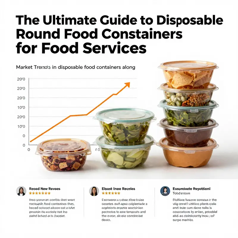 An assortment of disposable round food containers made from different materials, showcasing their versatility.