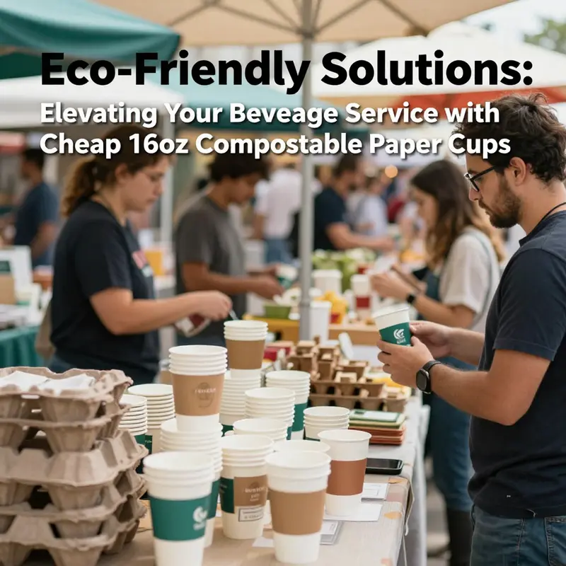 A variety of cheap 16oz compostable paper cups available for eco-conscious businesses.