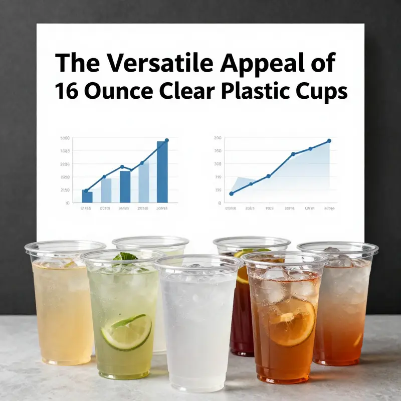 Different manufacturing materials used for creating 16 ounce clear plastic cups.