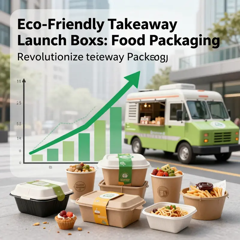 A visual representation of sustainable materials in eco-friendly takeaway packaging.