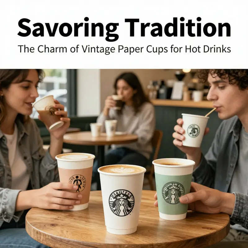 Detailed view of a vintage paper cup demonstrating its innovative design and thermal insulation for hot drinks.