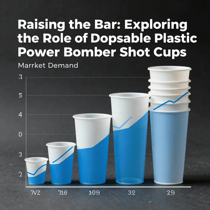 Detailed view of disposable plastic power bomber shot cups highlighting their stackable design and clarity.