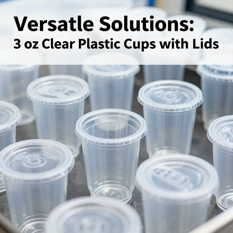 A display of 3 oz clear plastic cups showcasing their versatility in serving bubble tea and desserts.