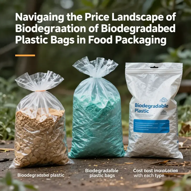 A visual representation of the diverse biodegradable plastic bags available for food packaging, highlighting their competitive pricing.