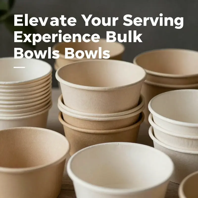Diverse materials showcase the eco-friendly nature of bulk paper bowls, emphasizing their sustainable composition.