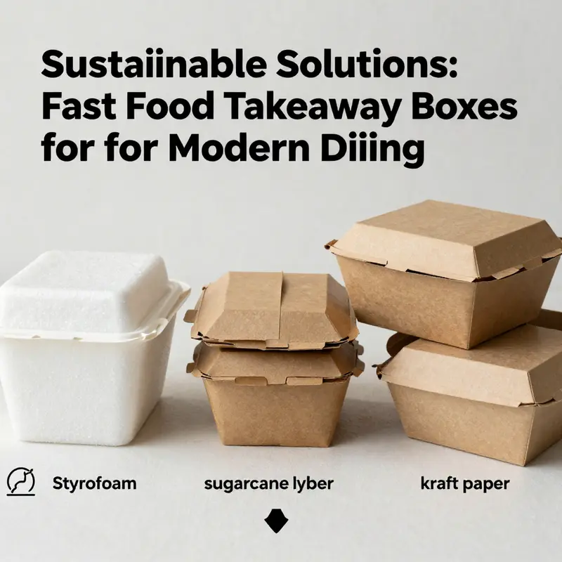 A comparison of materials used in takeaway boxes, highlighting their environmental impact.