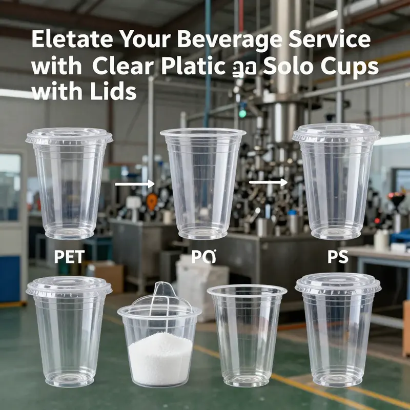 Solo clear plastic cups showcasing a variety of beverages, emphasizing their appeal and functionality.