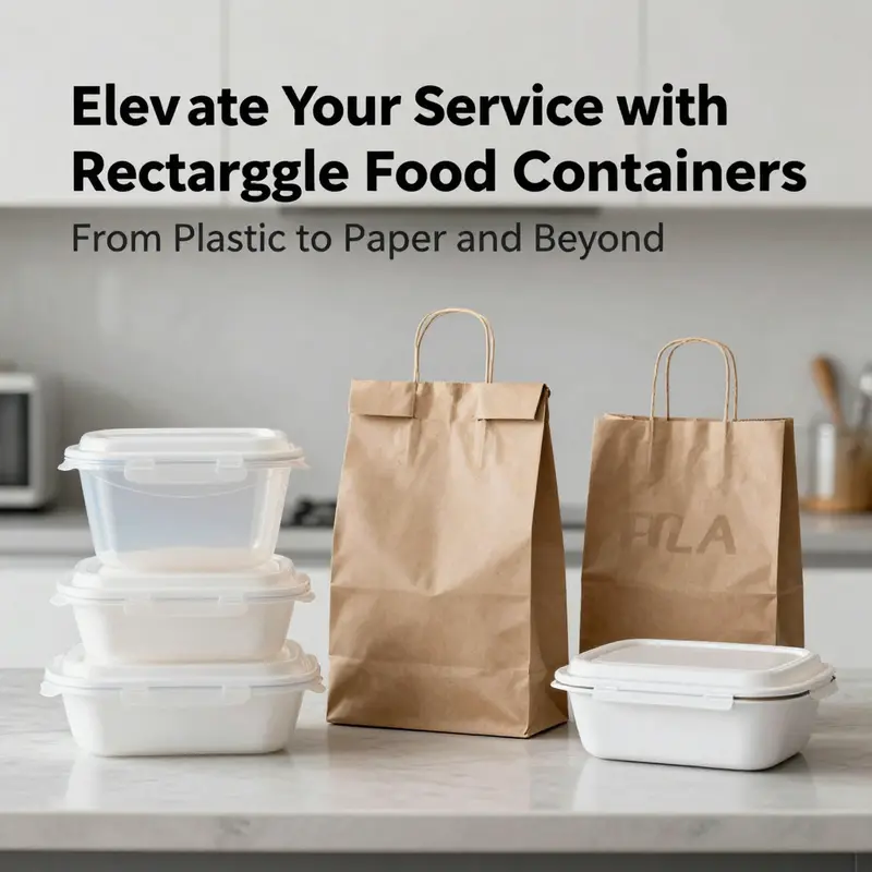 An array of disposable rectangular plastic containers suited for various food service needs.