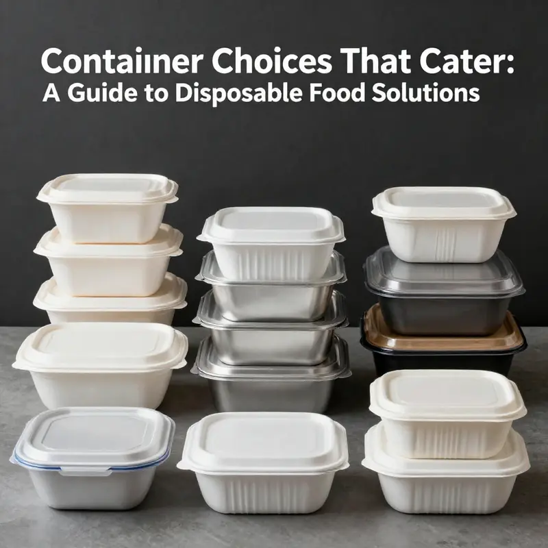Diverse disposable food containers highlighting different materials and their applications.