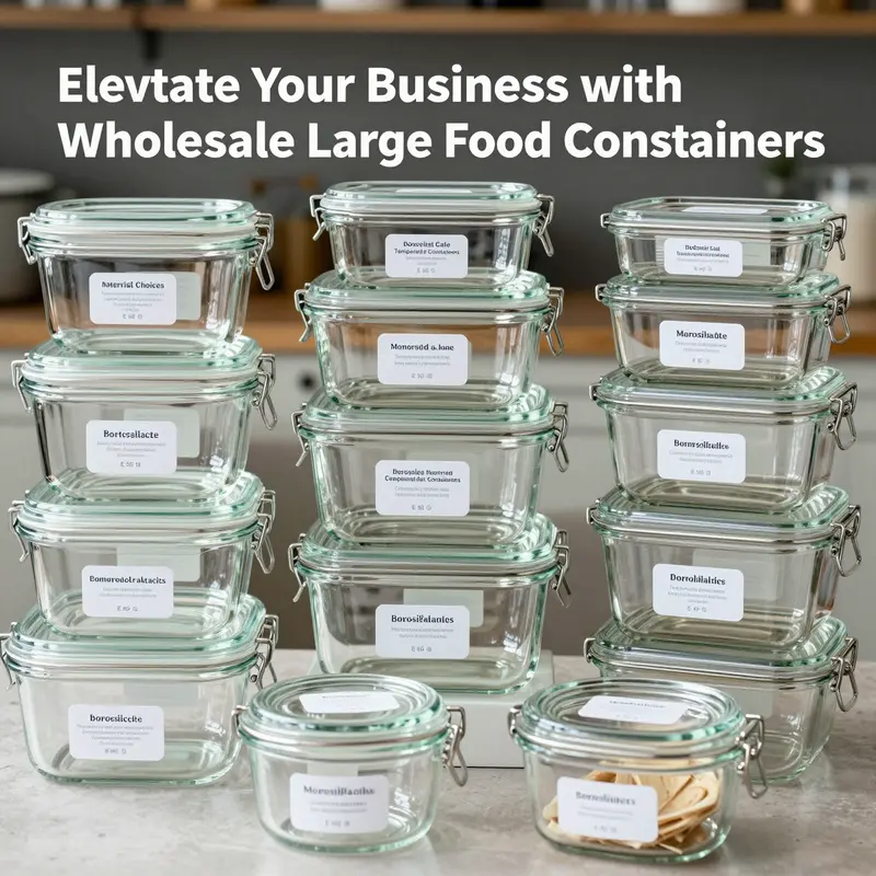 A lively market scene showcasing vendors of large glass food containers, highlighting the growing demand and sustainability focus.