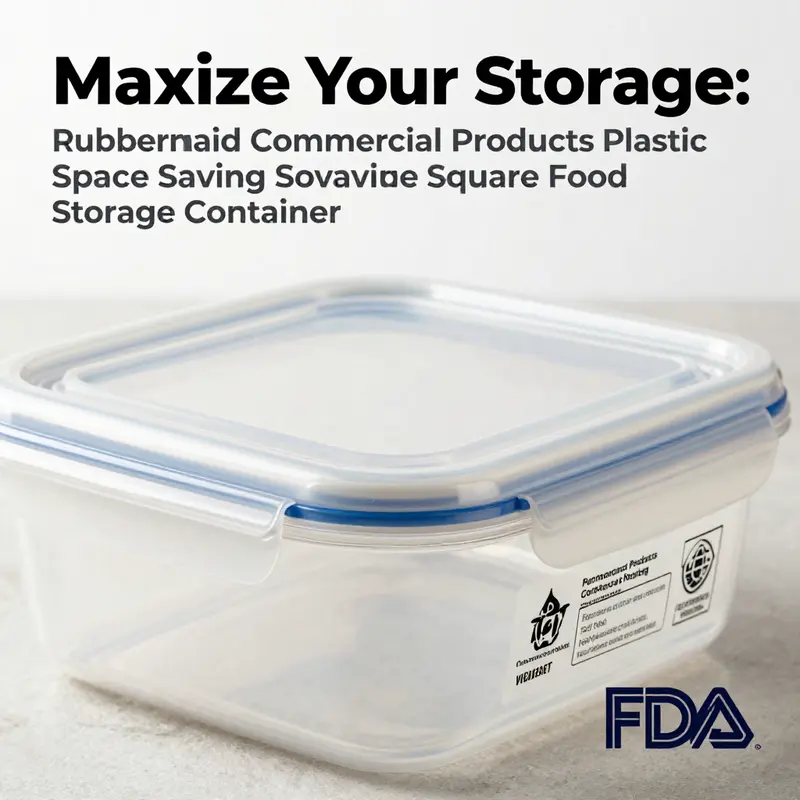 Rubbermaid’s square food storage containers efficiently organize ingredients in a vibrant kitchen setting.