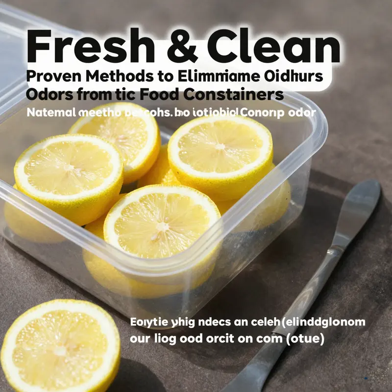 Utilizing baking soda and vinegar for effective odor removal from plastic food containers.