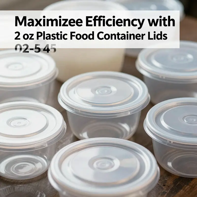 An assortment of 2 oz plastic food container lids showcasing their design and features.